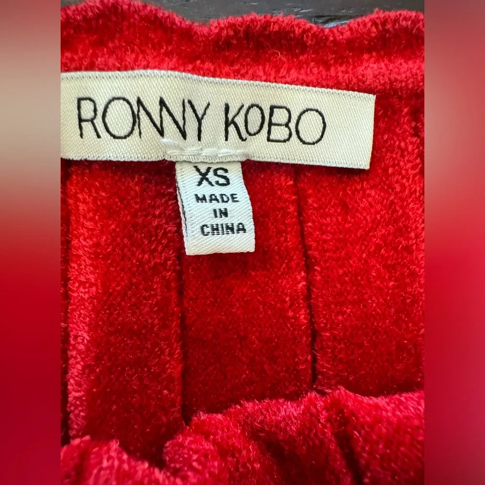 Ronny Kobo XS chenille Karin off sleeve scalloped neckline dress - Picture 5 of 10